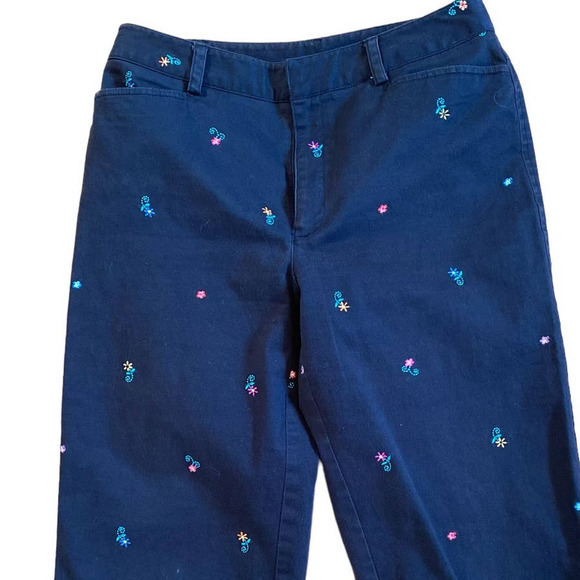 Rafaella Black Cropped Chino Pants Chino Vacation Wear Shorts Cottage Core SZ 6 - Picture 3 of 9